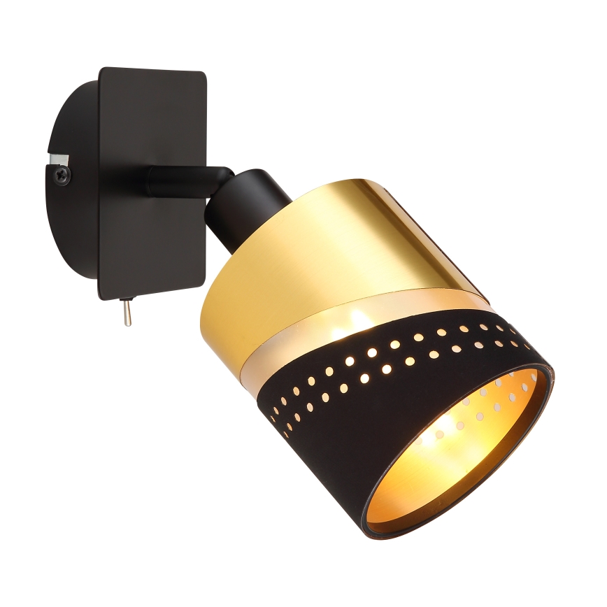 Globo - Σποτ τοίχου 1xE14/25W/230V μαύρο/χρυσό