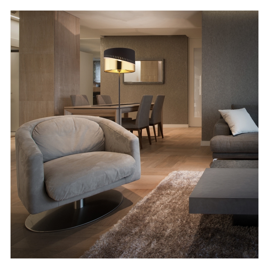 Globo - Επιδαπέδιο φωτιστικό 1xE27/60W/230V διάμετρος 35 cm μαύρο/χρυσό