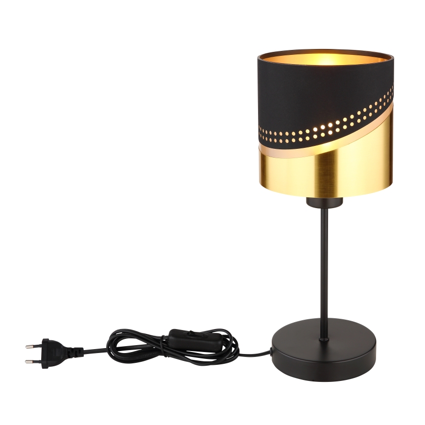 Globo - Eπιτραπέζιο φωτιστικό 1xE27/40W/230V διάμετρος 16 cm μαύρο/χρυσό