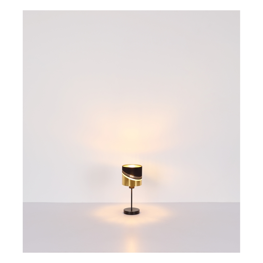Globo - Eπιτραπέζιο φωτιστικό 1xE27/40W/230V διάμετρος 16 cm μαύρο/χρυσό