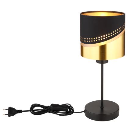 Globo - Eπιτραπέζιο φωτιστικό 1xE27/40W/230V διάμετρος 16 cm μαύρο/χρυσό