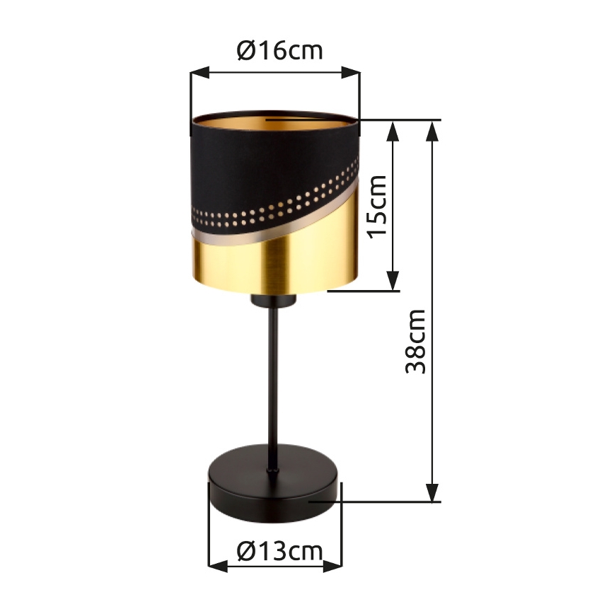 Globo - Eπιτραπέζιο φωτιστικό 1xE27/40W/230V διάμετρος 16 cm μαύρο/χρυσό