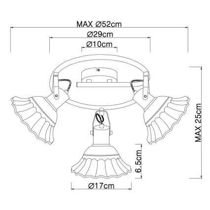 Globo - Φωτιστικό σποτ 3xE27/40W/230V