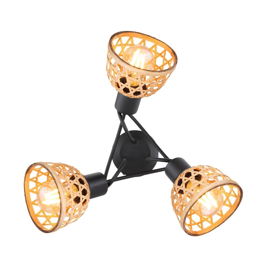 Globo - Πλαφονιέρα οροφής 3xE27/15W/230V μπαμπού