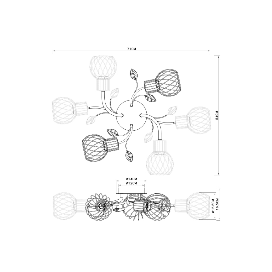 Globo - Σταθερό πολύφωτο 6xE27/40W/230V