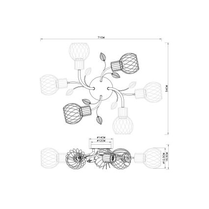 Globo - Σταθερό πολύφωτο 6xE27/40W/230V