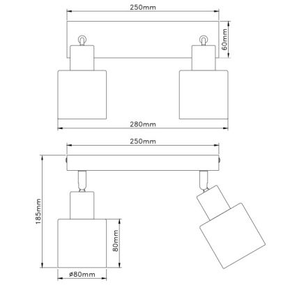 Globo - Φωτιστικό σποτ 2xE14/25W/230V