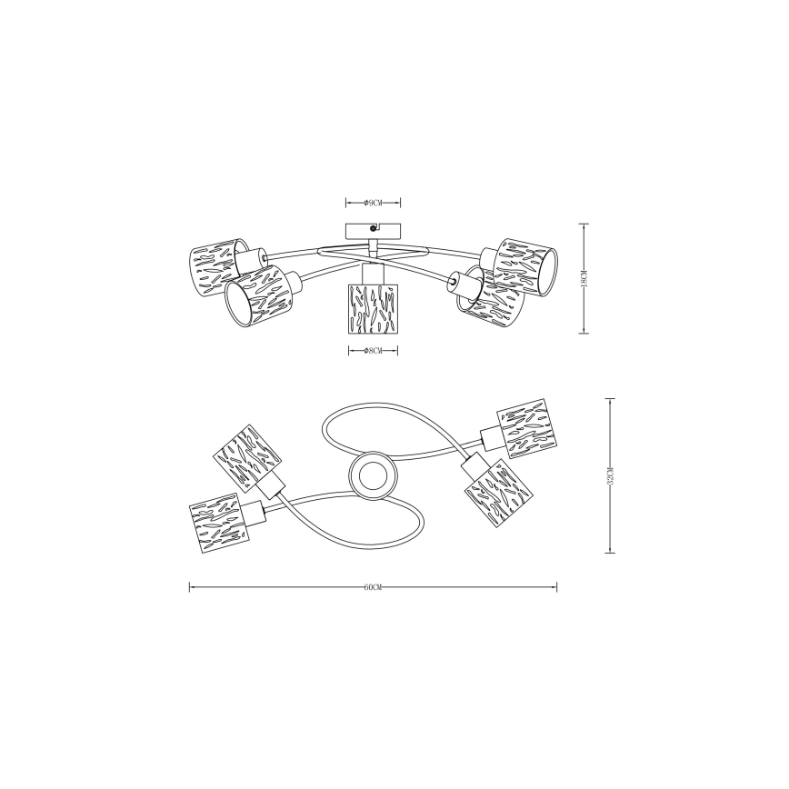 Globo - Συνδεδεμένο πολύφωτο 5xE14/8W/230V