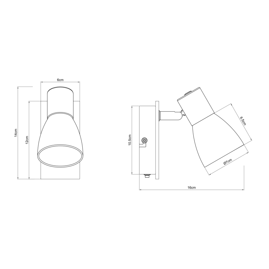 Globo - Επιτοίχιο φωτιστικό σημείου 1xE14/40W/230V μαύρο