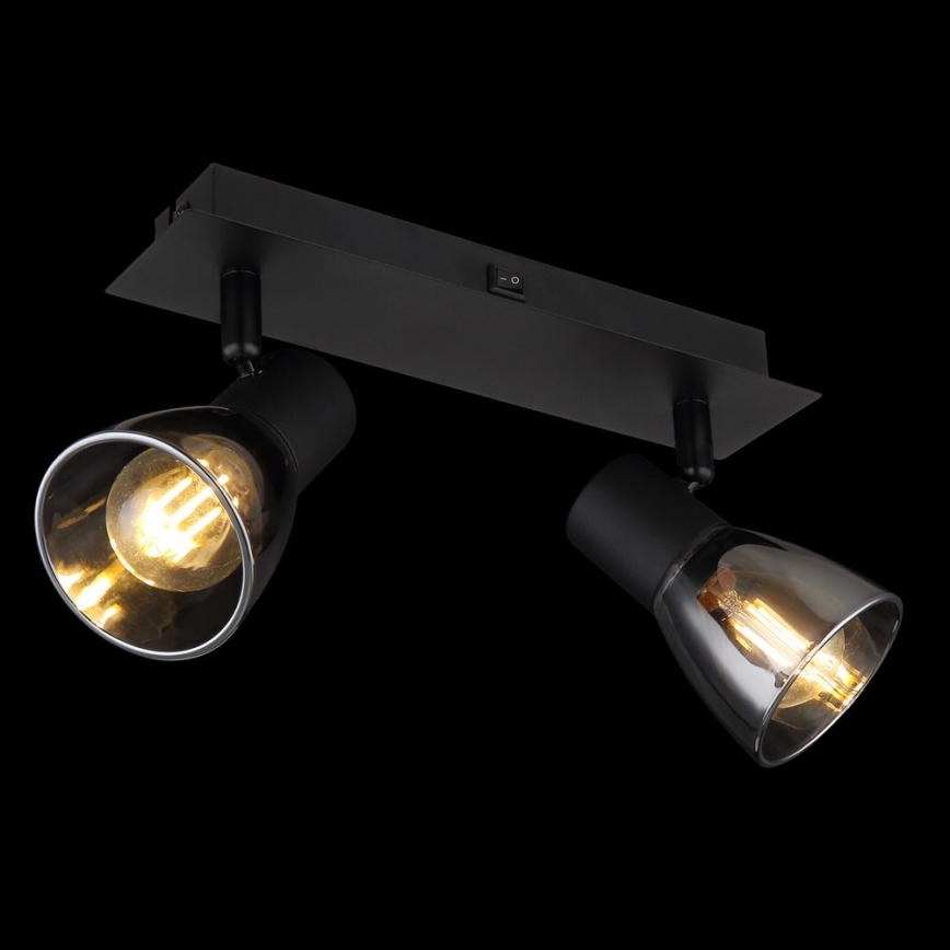 Globo - Επιτοίχιο φωτιστικό με 2 λάμπες E14/40W/230V σε μαύρο χρώμα