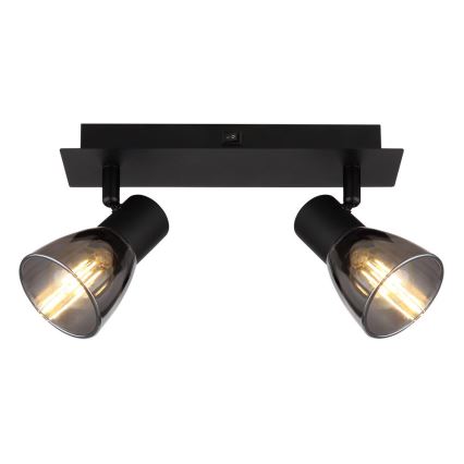 Globo - Επιτοίχιο φωτιστικό με 2 λάμπες E14/40W/230V σε μαύρο χρώμα