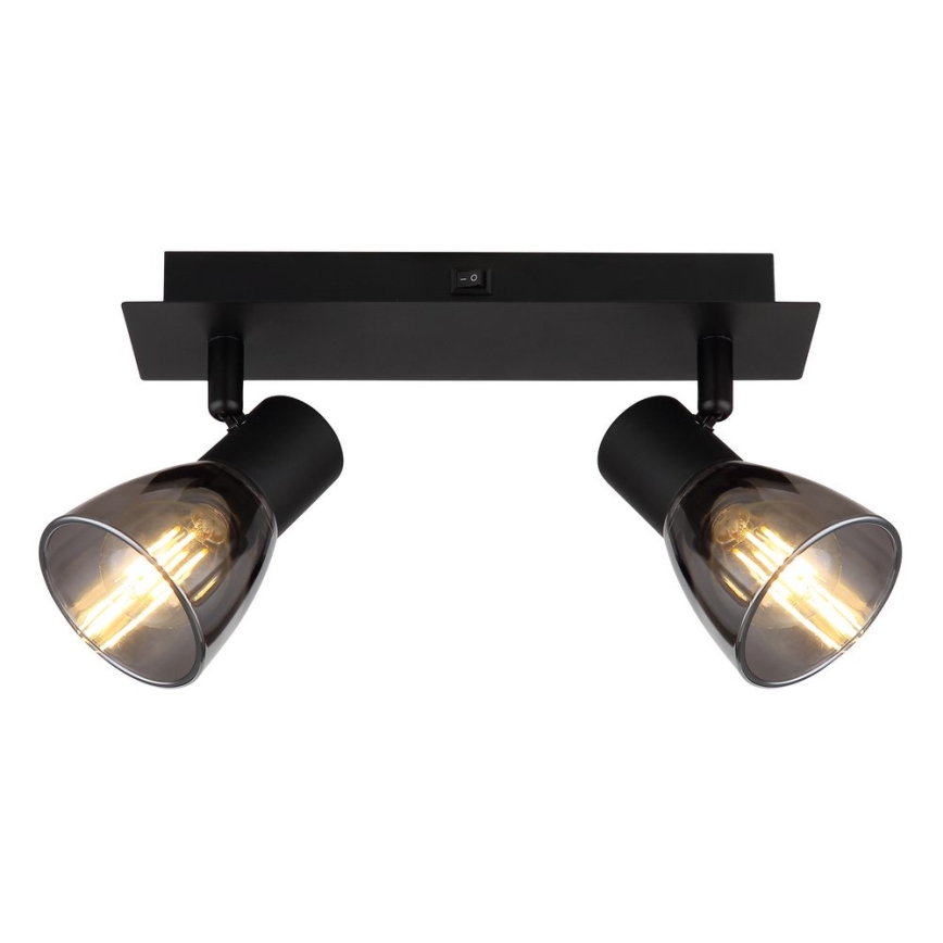 Globo - Επιτοίχιο φωτιστικό με 2 λάμπες E14/40W/230V σε μαύρο χρώμα