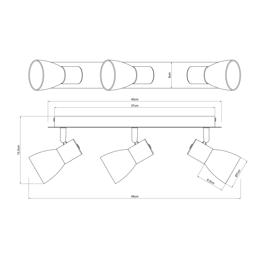 Globo - Φωτιστικό σποτ 3xE14/40W/230V μαύρο