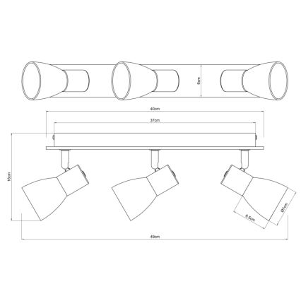 Globo - Φωτιστικό σποτ 3xE14/40W/230V μαύρο/ξύλο