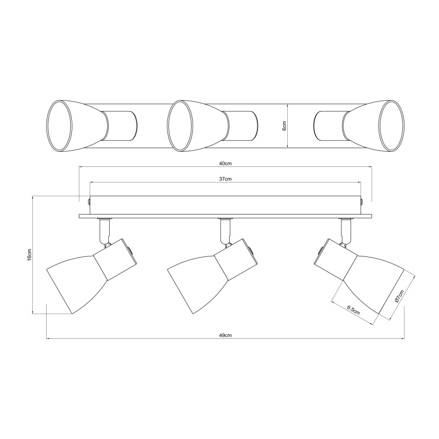 Globo - Φωτιστικό σποτ 3xE14/40W/230V μαύρο/ξύλο
