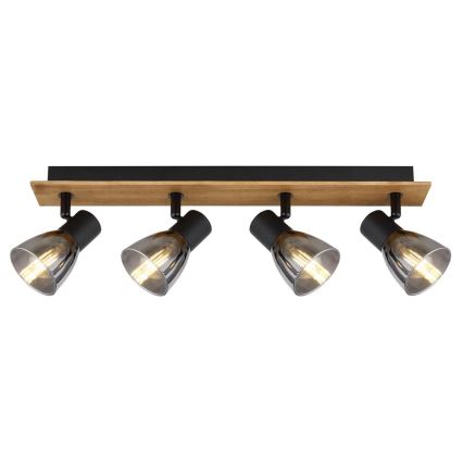 Globo - Σποτ φωτιστικό 4xE14/40W/230V μαύρο/ξύλο