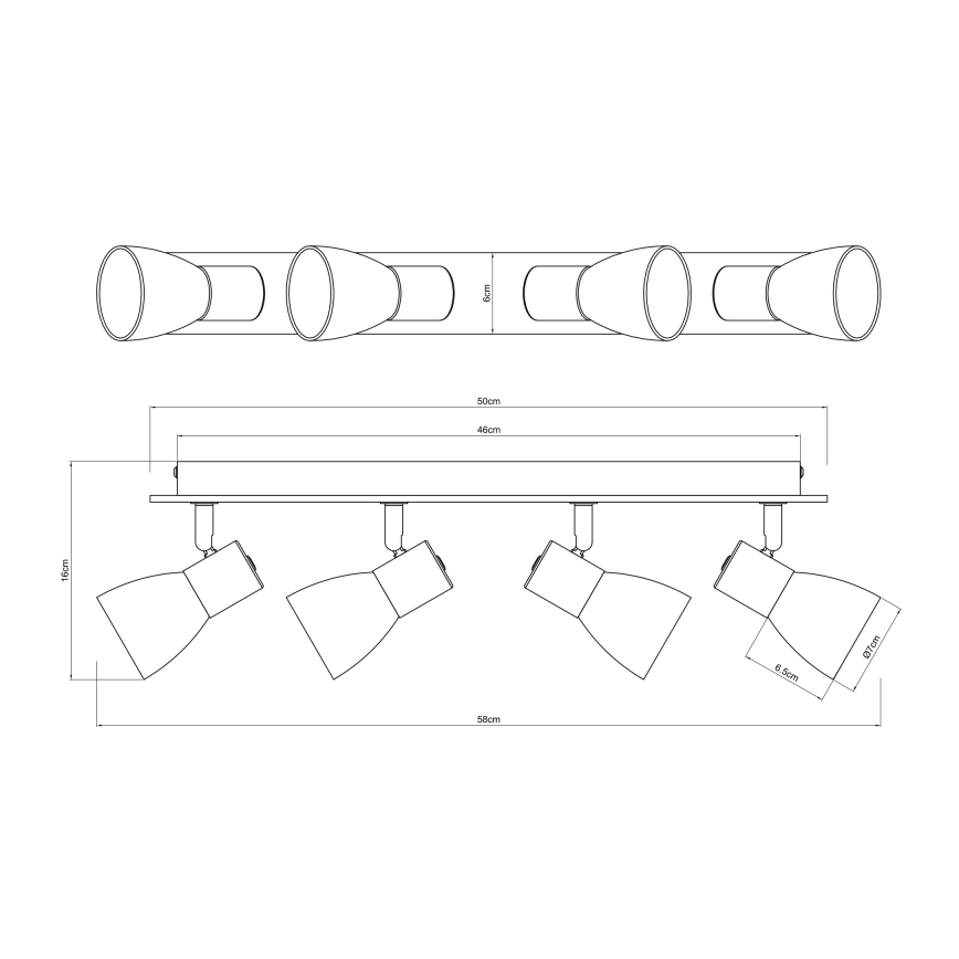 Globo - Σποτ φωτιστικό 4xE14/40W/230V μαύρο/ξύλο
