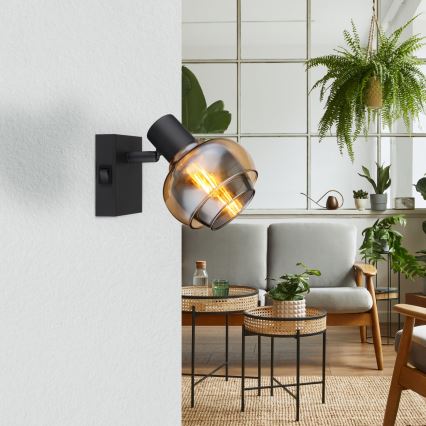 Globo - Επιτοίχιο σποτ φωτιστικό 1xE14/40W/230V μαύρο