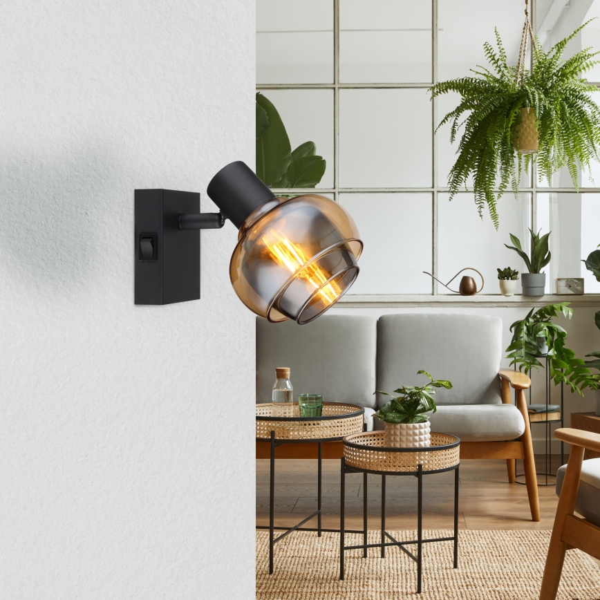 Globo - Επιτοίχιο σποτ φωτιστικό 1xE14/40W/230V μαύρο