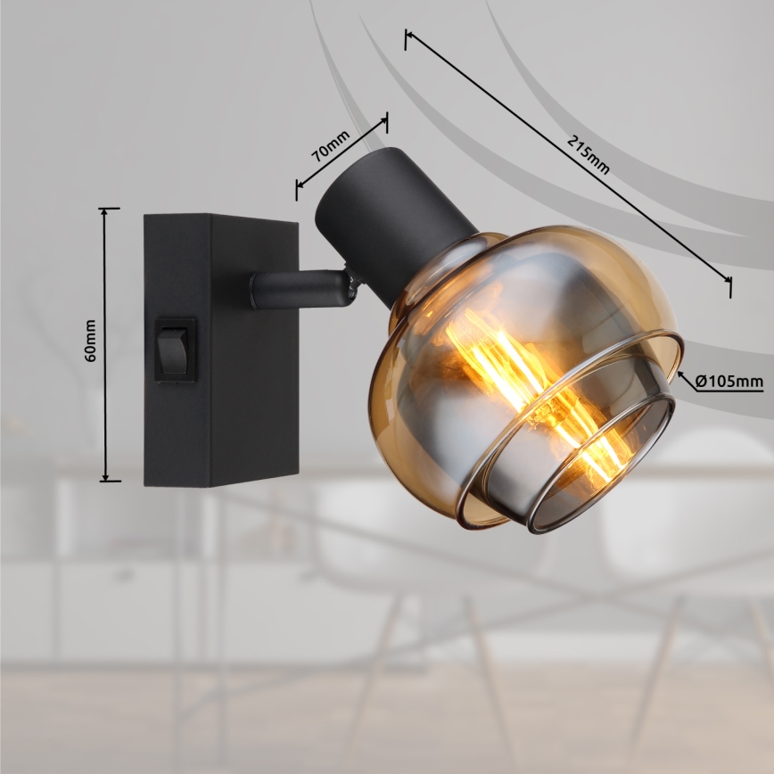 Globo - Επιτοίχιο σποτ φωτιστικό 1xE14/40W/230V μαύρο