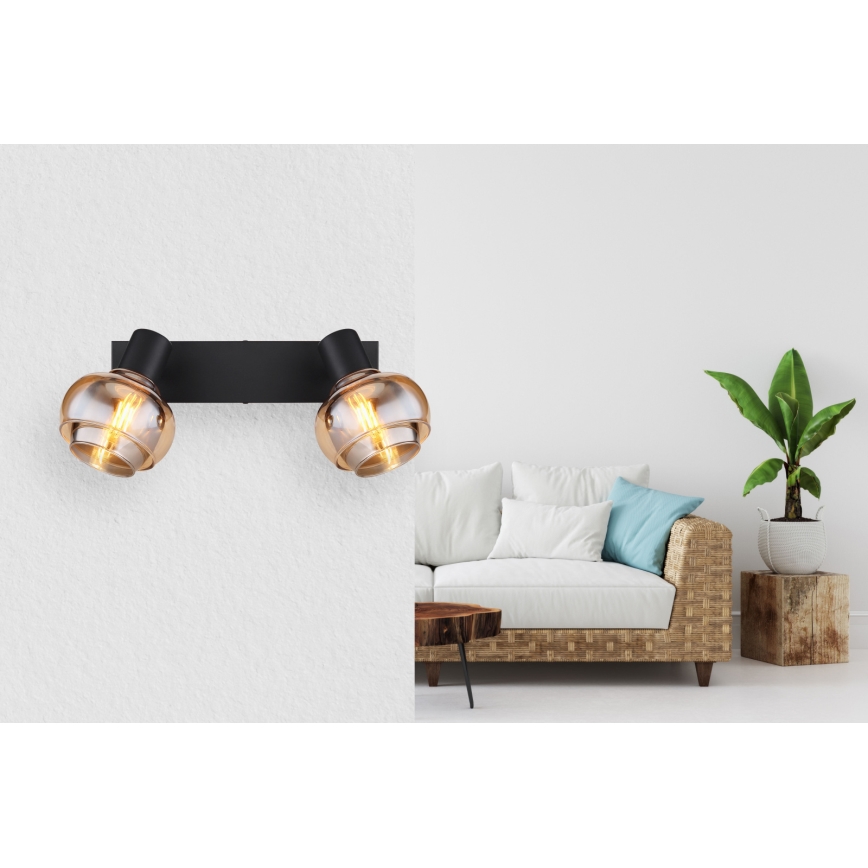 Globo - Φωτιστικό σποτ 2xE14/40W/230V μαύρο