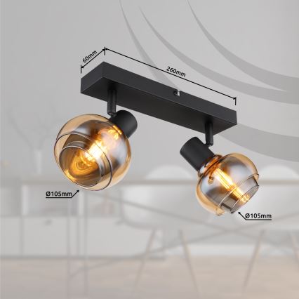 Globo - Φωτιστικό σποτ 2xE14/40W/230V μαύρο