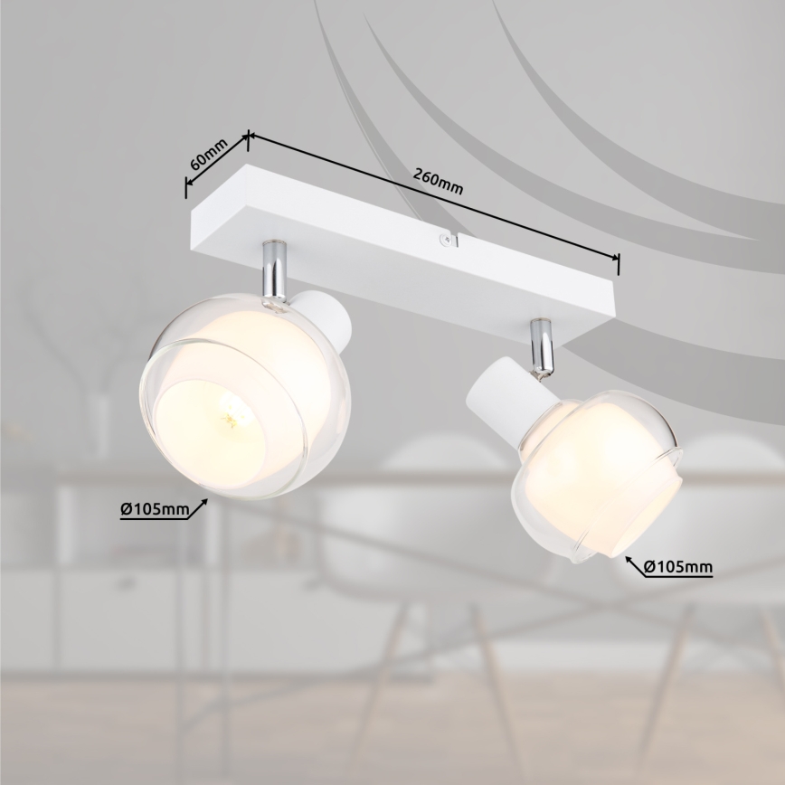 Globo - Φωτιστικό σποτ 2xE14/40W/230V λευκό