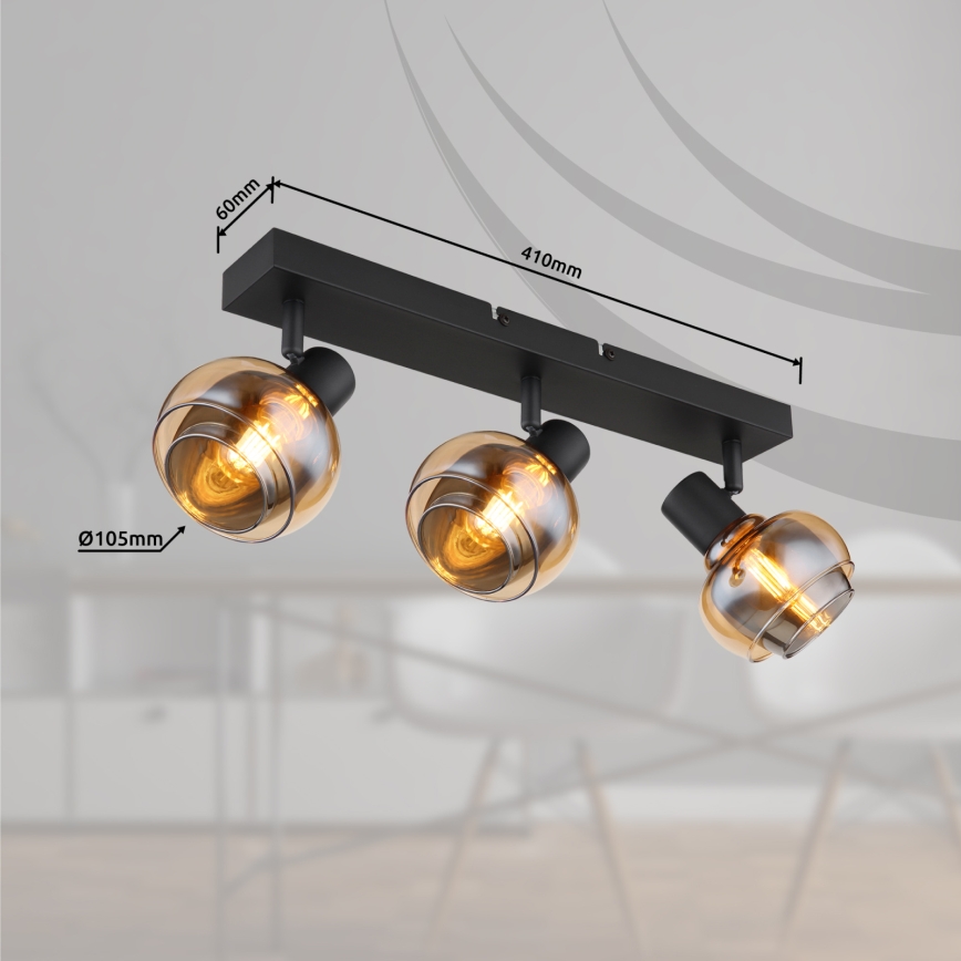 Globo - Σποτ φωτιστικό 3xE14/40W/230V μαύρο