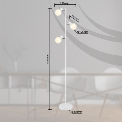 Globo - Επιδαπέδιο φωτιστικό 3xE14/40W/230V λευκό