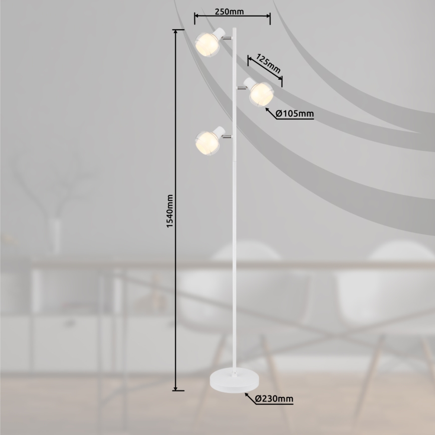 Globo - Επιδαπέδιο φωτιστικό 3xE14/40W/230V λευκό