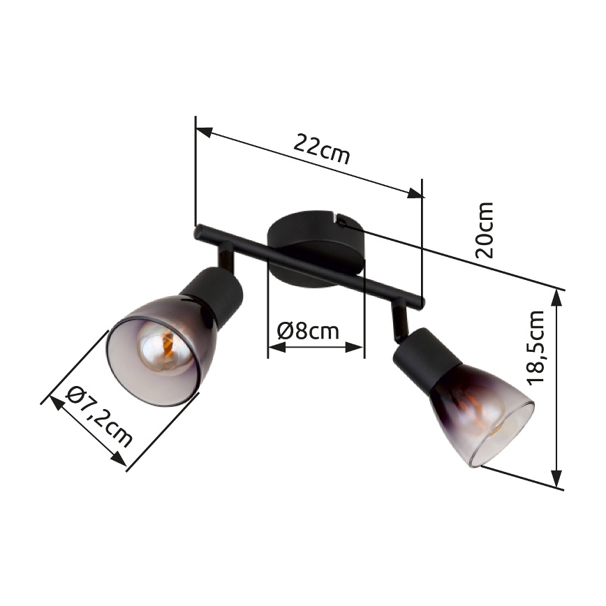 Globo - Φωτιστικό σποτ 2xE14/25W/230V μαύρο