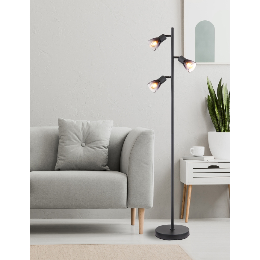 Globo - Επιδαπέδιο φωτιστικό 3xE14/25W/230V μαύρο