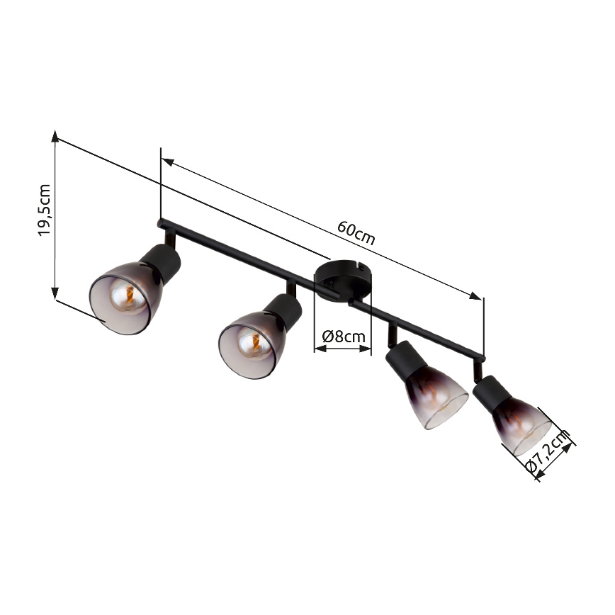 Globo - Φωτιστικό σποτ 4xE14/25W/230V μαύρο