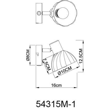 Globo - Σποτ τοίχου 1xE14/40W/230V χρυσό