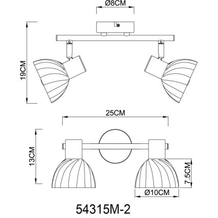 Globo - Φωτιστικό σποτ 2xE14/40W/230V χρυσό