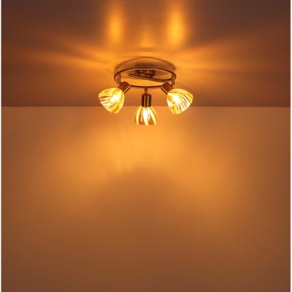 Globo - Φωτιστικό σποτ 3xE14/40W/230V χρυσό