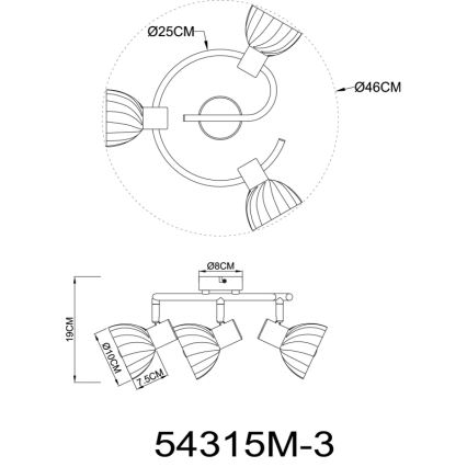 Globo - Φωτιστικό σποτ 3xE14/40W/230V χρυσό