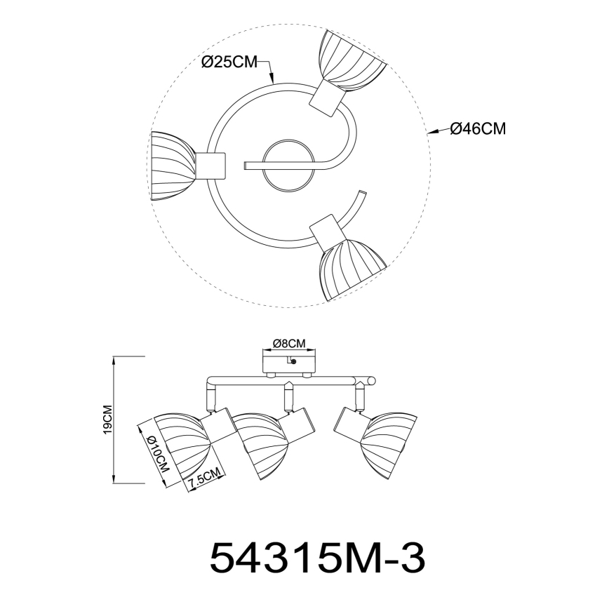 Globo - Φωτιστικό σποτ 3xE14/40W/230V χρυσό
