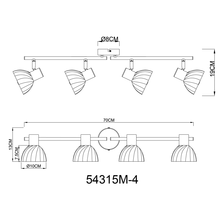 Globo - Φωτιστικό σποτ 4xE14/40W/230V χρυσό