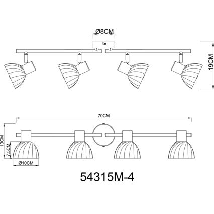 Globo - Φωτιστικό σποτ 4xE14/40W/230V χρυσό
