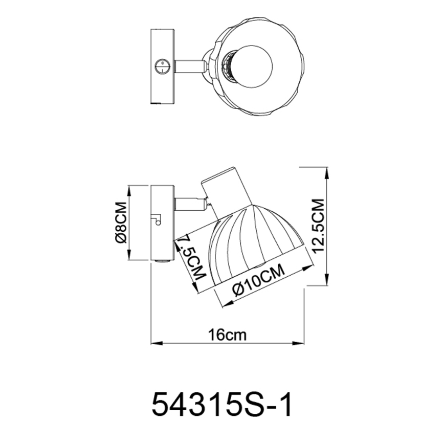 Globo - Σποτ τοίχου 1xE14/40W/230V μαύρο