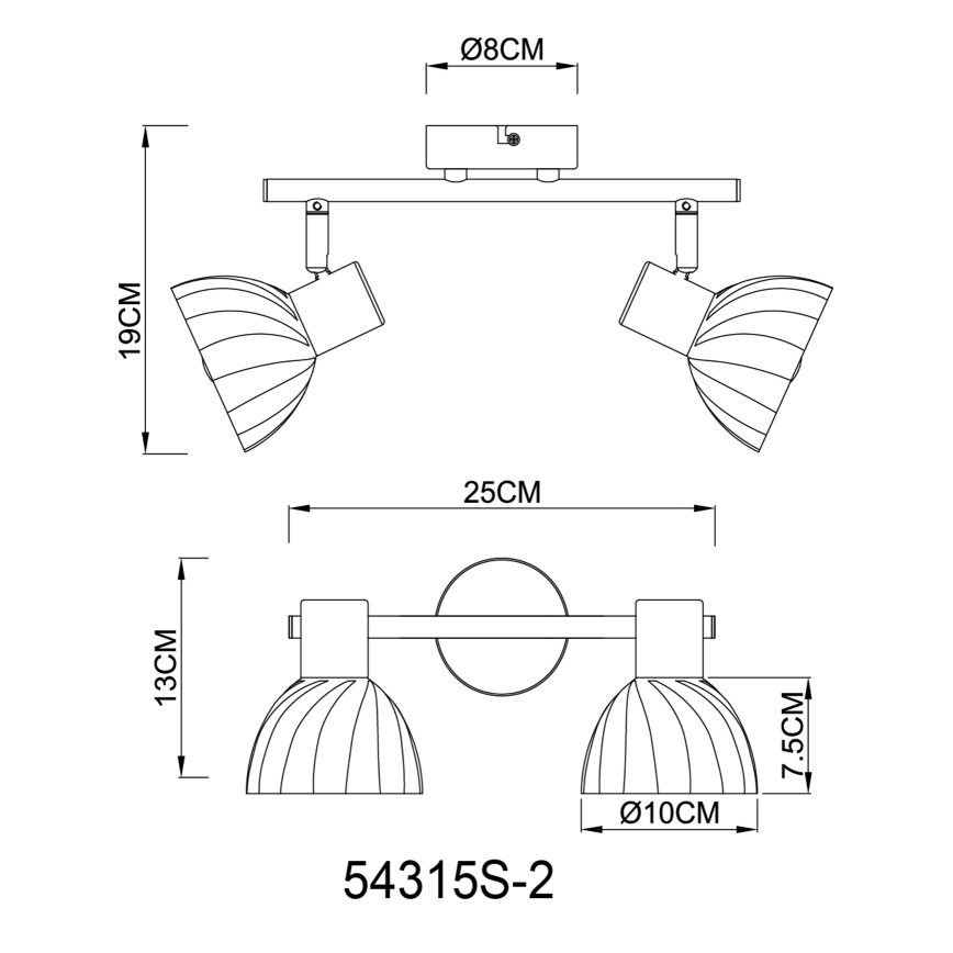Globo - Φωτιστικό σποτ 2xE14/40W/230V μαύρο