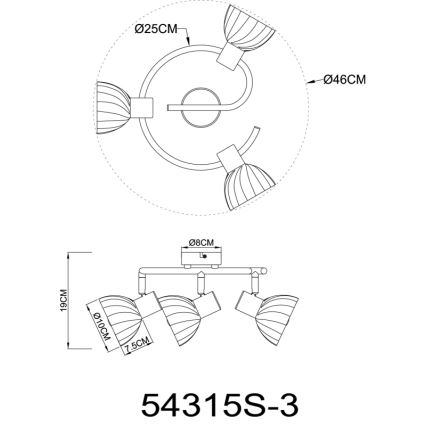 Globo - Φωτιστικό σποτ 3xE14/40W/230V μαύρο