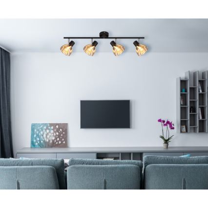 Globo - Φωτιστικό σποτ 4xE14/40W/230V μαύρο