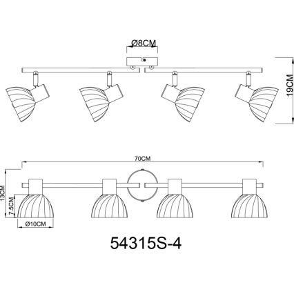 Globo - Φωτιστικό σποτ 4xE14/40W/230V μαύρο