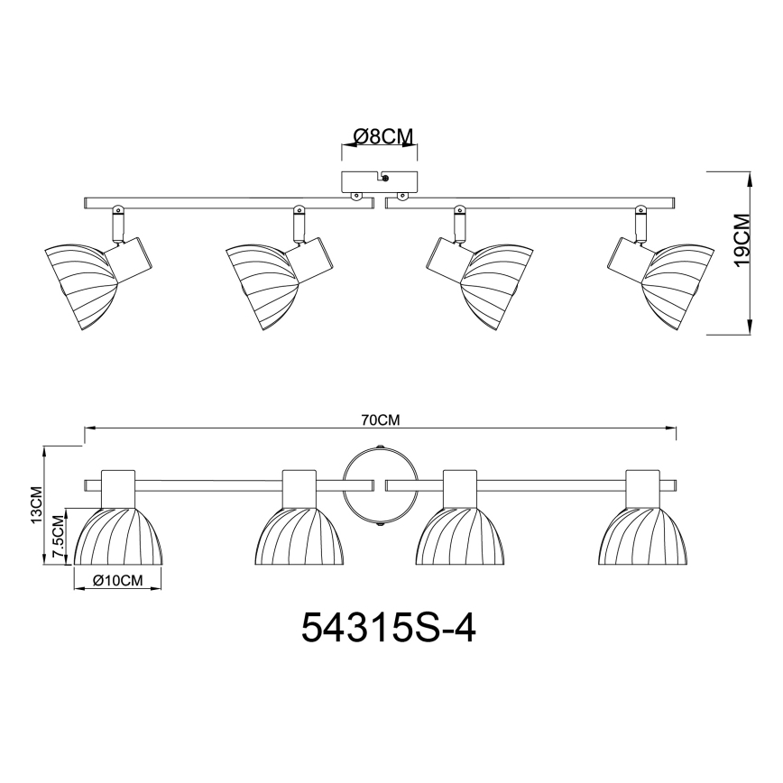 Globo - Φωτιστικό σποτ 4xE14/40W/230V μαύρο