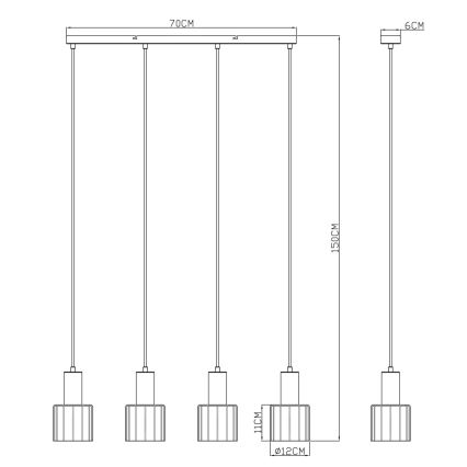 Globo - Κρεμαστό φωτιστικό με καλώδιο 4xE27/40W/230V