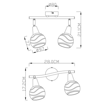 Globo - LED Σποτ 2xE14/4W/230V