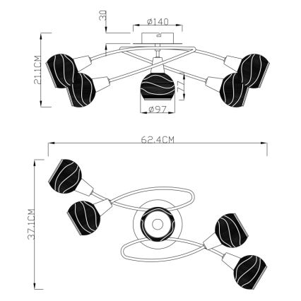 Globo - Φως τοίχου LED 5xE14/4W/230V