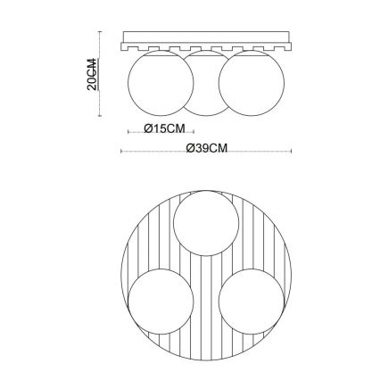 Globo - Φωτιστικό οροφής 3xE27/40W/230V Ø 39 cm καφέ/καπνιστό